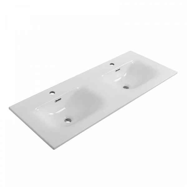 Керамическая раковина с двумя чашами BB-8099-120-2, 1210x460x170 BelBagno