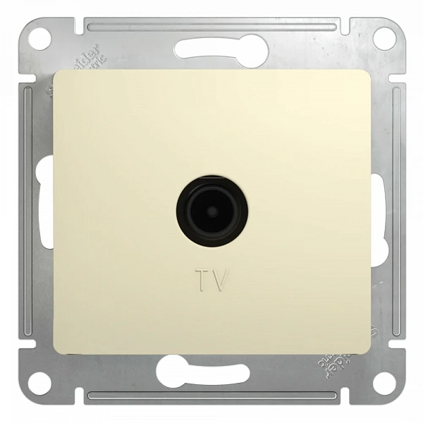 GLOSSA TV РОЗЕТКА проходная 4DB, механизм, БЕЖЕВЫЙ
