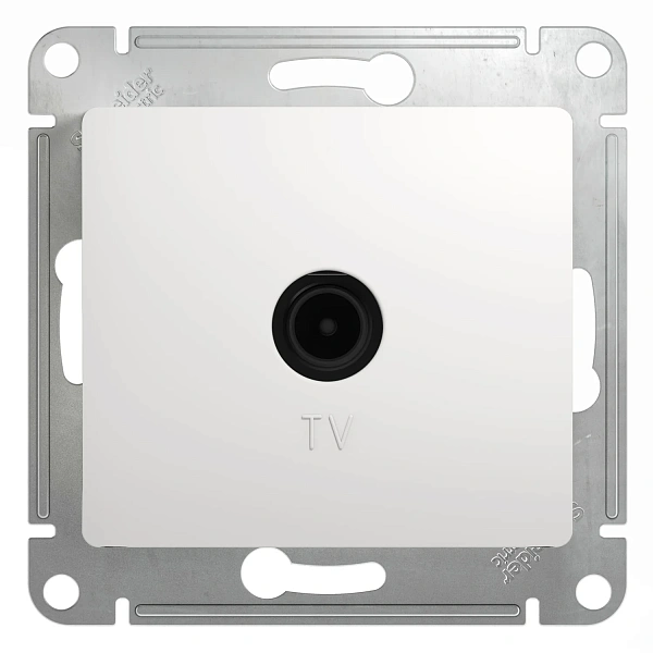 GLOSSA TV РОЗЕТКА проходная 4DB, механизм, БЕЛЫЙ