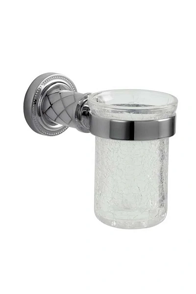 Boheme Стакан для зубных щеток MURANO CHROME (белое)_Комплект