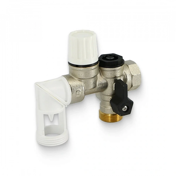 Группа безопасности бойлера до 10 кВт, 3/4", 7 бар, поворотная, никелированная Uni-Fitt