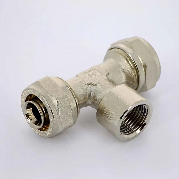 Тройник обж-В-обж 20 х 3/4' x 20 никелированный Uni-Fitt