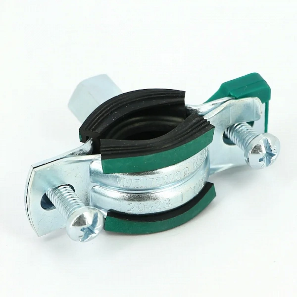 Хомут KSB2 М8/М10 1/2 (20-23мм) 2-х винтовой с уплотнителем epdm быстрый замок Walraven