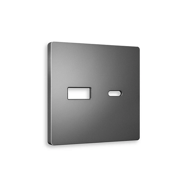 Лицевая панель ALFA (Антрацит серый) для розетки 2USB тип A+C QUANT AP6610