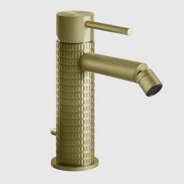 GESSI 316 Смеситель для биде на 1 отверстие с донным клапаном, излив 118мм, цвет: Brass Br. PVD