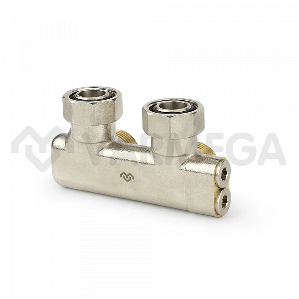 Узел нижнего подключения Varmega, 3/4"EKх3/4"EK НР-ВР, угловой, перекрестный