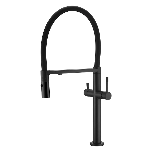 Boheme Смеситель для кухни UNO BLACK  c краном для питьевой воды