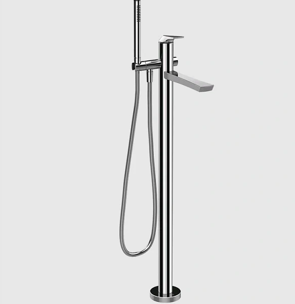 Gessi Ventaglio cмеситель для ванныh969-1069 мм, напольный, переключатель, излив 238 мм, ручной душ