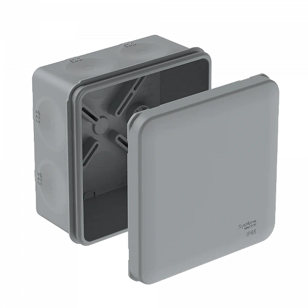 MultiBox Коробка распределительная с мембранными вводами IP66 85х85х42 Серая (со стикером) под п