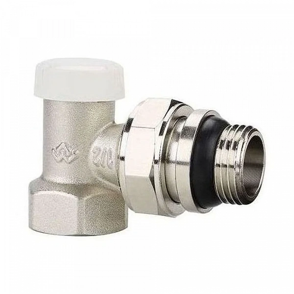 Запорный радиаторный клапан Varmega VM10211, 1/2", угловой, с самоуплотняющимся полусгоном