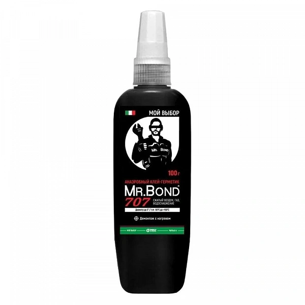Mr.Bond 707 Клей-герметик анаэробный, демонтаж с нагревом, 100г
