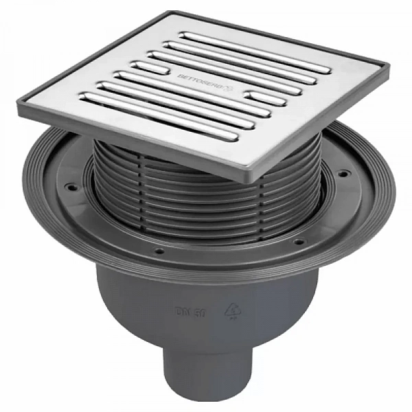 Трап с мульти-сифоном BETTOSERB Superior Quadro 15х15, вертикальный выпуск