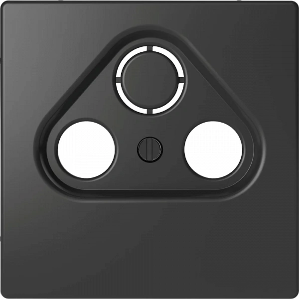 Merten D-Life ЦЕНТРАЛЬНАЯ НАКЛАДКА  TV розетки, 2/3 отверстий, АНТРАЦИТ