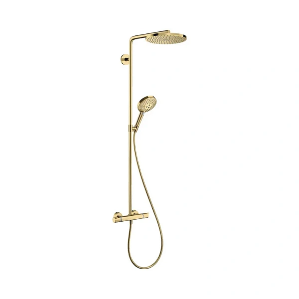 Душевая система Hansgrohe Raindance Select S Showerpipe 240 1jet PowderRain 27633990, золото