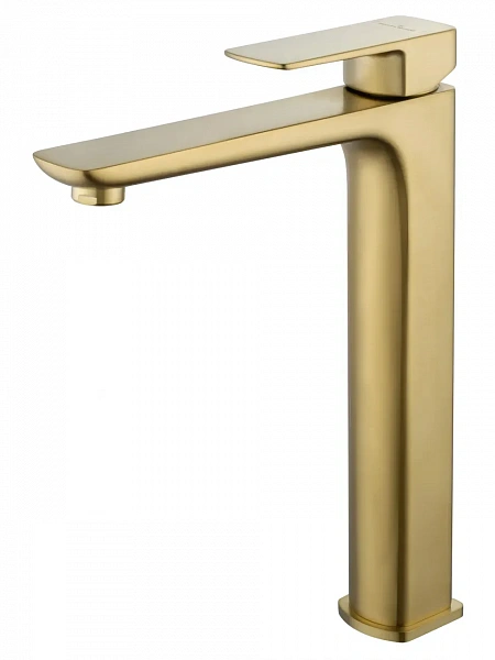Смеситель для раковины высокий WONZON & WOGHAND EDGE, Брашированное золото (WW-88239003- BG), шт
