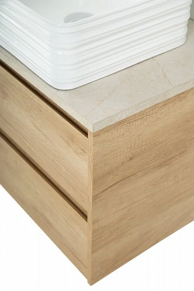 Столешница из керамогранита без отверстия под смеситель 1000x460 Marmo Crema Opaco BelBagno