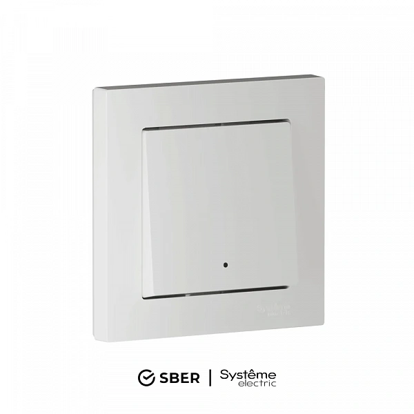 ATLASDESIGN SMART 1-кл. ВЫКЛЮЧАТЕЛЬ с подсв., Zigbee, сх.1, L+N, 10А, мех., БЕЛЫЙ