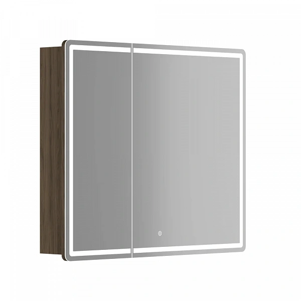 Зеркальный шкаф для ванной комнаты SANCOS Mirror 890x150х740 мм, с LED подсветкой, цвет дуб чарльсто