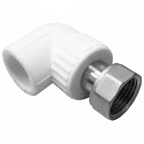 Угол с накидной гайкой 25х3/4" (80/20) (Valfex) БЕЛЫЙ