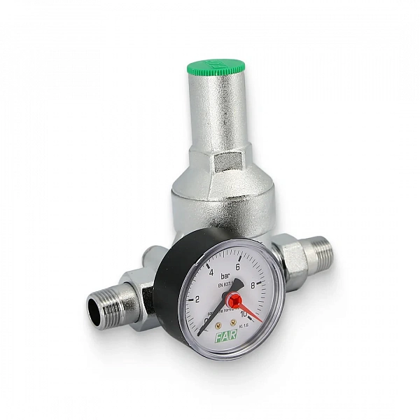 Редуктор давления хром FAR 1/2" (НР-НР) с манометром FA 2815 12