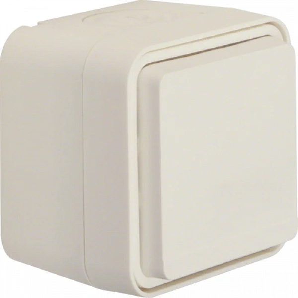 Штепсельная розетка SCHUKO, W.1, с откидной крышкой, IP55, цвет: полярная белизна