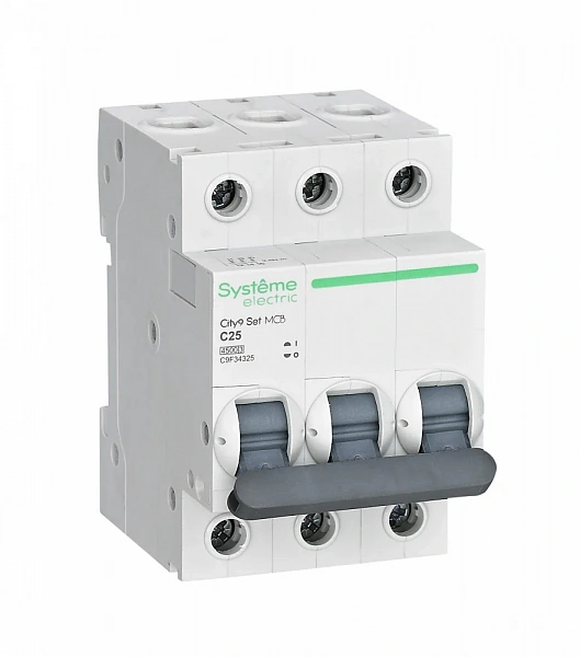 Systeme Electric City9 Set Автоматический выключатель (АВ) С 25А 3P 4.5kA 400В