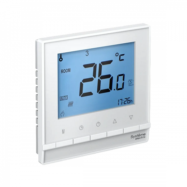 ATLASDESIGN ТЕРМОСТАТ электрон.теплого пола с датч.,от+5до+35°C,16A,в сб., БЕЛЫЙ