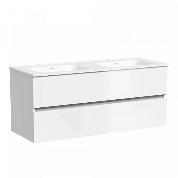 Тумба подвесная SANCOS Urban 1190х450х550, c двумя ящиками оснащенными доводчиками, белый глянец , а