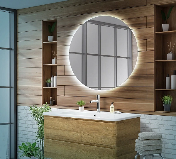 Зеркало с интерьерной подсветкой SPC-INT-900-LED, без выключателя, 12V, 220-240V, 900x30