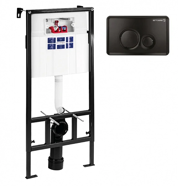 СЕТ Инсталляция Sava Slim Superior+клавиша смыва черный матовый TWIN BETTOSERB