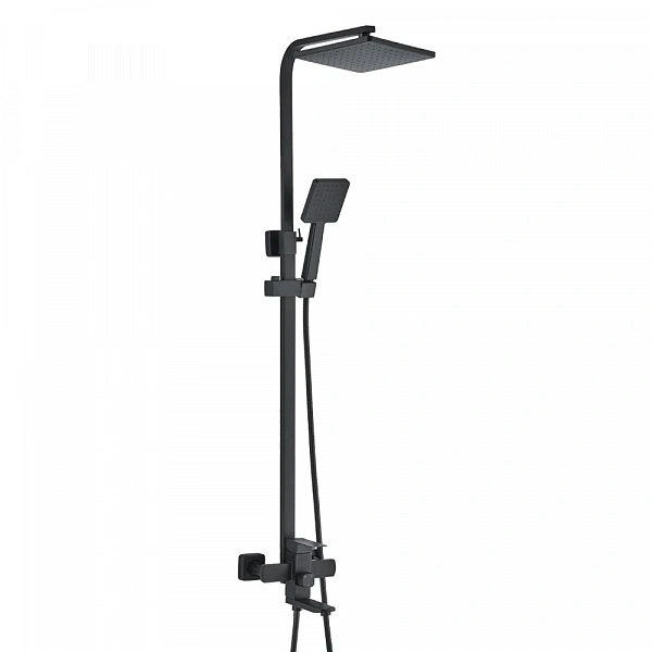 WESNAART Стойка душевая со смесителем для ванны  KUBUS, KUB13-314Black, (4 шт. в 1 уп.)