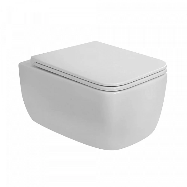 LUCE-TOR Унитаз BelBagno подвесной безободковый с сиденьем дюропласт soft close, BB076CH-TOR/SC