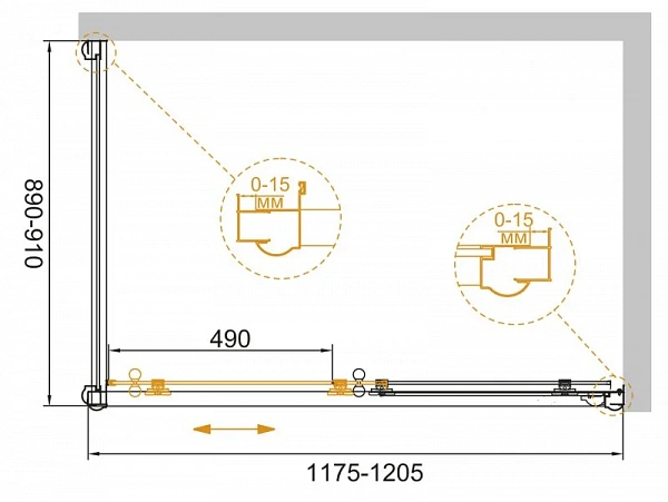 TRAY-LEGS-AS-09 Комплект ножек для поддона из искусственного мрамора, типа AH,RH - 120/80, 120/90