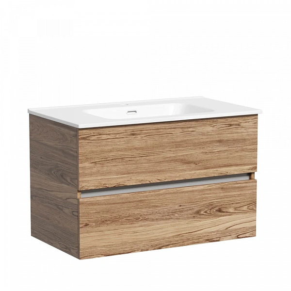 Тумба подвесная SANCOS Urban 790х450х550, c двумя ящиками оснащенными доводчиками, дуб чарльстон , а