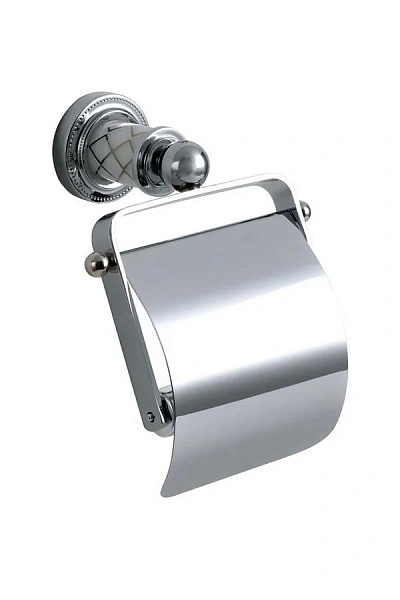 Boheme Держатель для туалетной бумаги с крышкой MURANO CHROME (белое)_Комплект