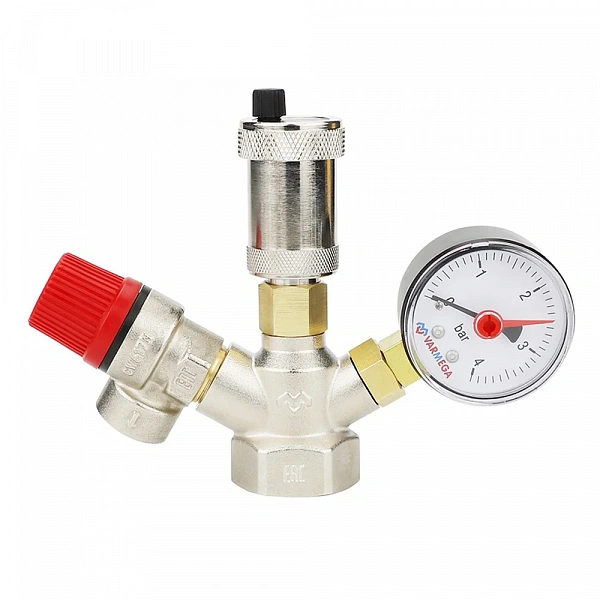 Группа безопасности котла Varmega VM16101, 1", латунь, компактная
