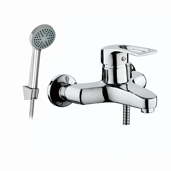 Смеситель для ванны и душа D-lin D130422-6 с коротким изливом, хром