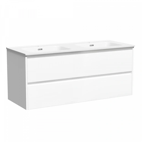 Тумба подвесная SANCOS Libra 1190х450х500, c двумя ящиками оснащенными доводчиками, белый глянец , а