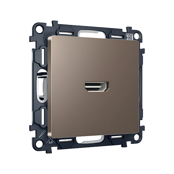 Комплект механизма розетки HDMI 2.0 ALFA MA644010 Темная бронза матовый 40V/500mA 2.0GHz 5-18Gbit/s