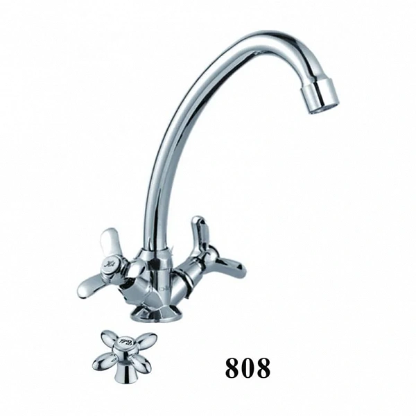 Смеситель для кухни D-lin D151808 с поворотным изливом, хром