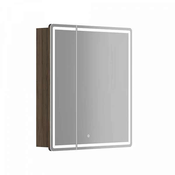 Зеркальный шкаф для ванной комнаты SANCOS Mirror 690x150х740 мм, с LED подсветкой, цвет дуб чарльсто