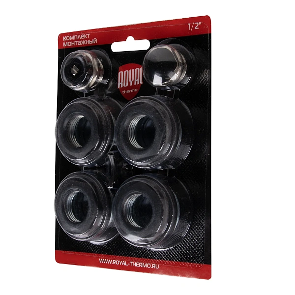 Комплект монтажный Royal Thermo 1”х 1/2" черный RT1/2B