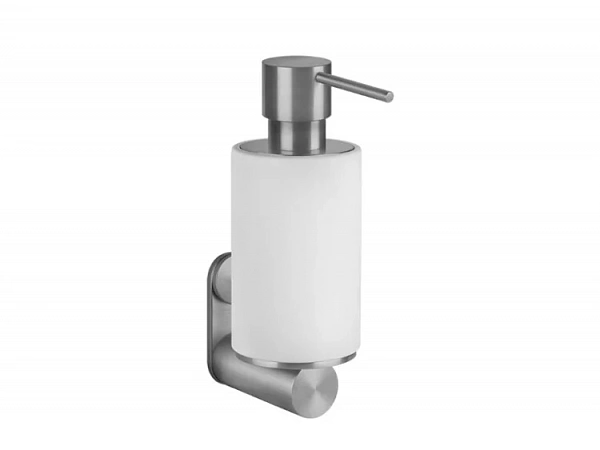 Gessi 316 дозатор для жидкого мыла настенный, колба белая, цвет Steel Brushed