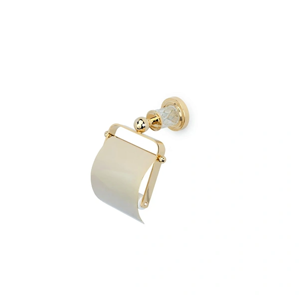 Boheme Держатель для туалетной бумаги с крышкой MURANO CRYSTAL GOLD_Комплект