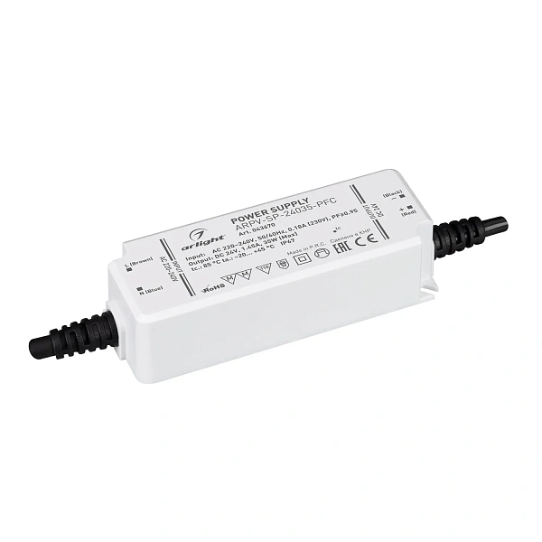 Arlight Блок питания ARPV-SP-24035-PFC (24V, 1.45A, 35W) (IP67 Пластик, 5 лет)