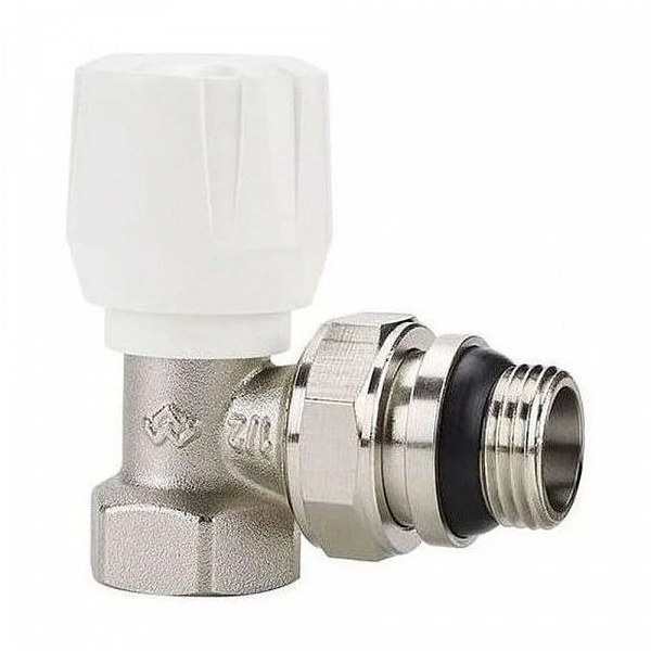 Ручной радиаторный клапан Varmega VM10011, 1/2", угловой, с самоуплотняющимся полусгоном