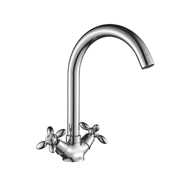 Смеситель для кухни / кухонной мойки с высоким повортным изливом Decoroom DR53028, хром