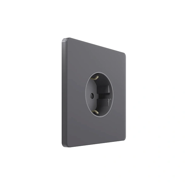 Systeme Infinity, Розетка С/У с ЗК (250В, 16А, защит.шторки), Вулканический пепел (10418010/160526/5
