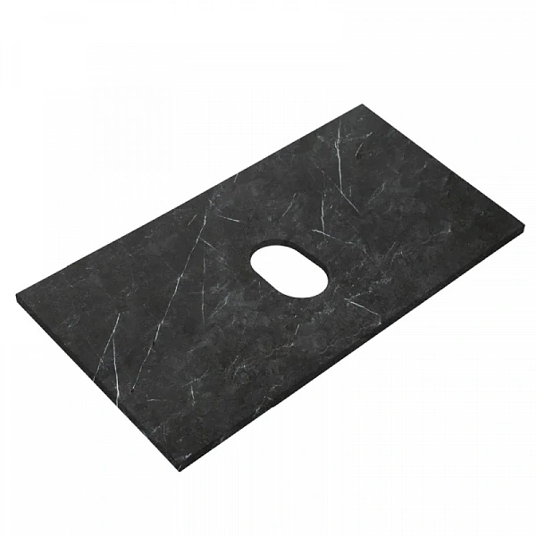 Столешница из керамогранита без отверстия под смеситель 900x460 Marmo Nero Opaco BelBagno