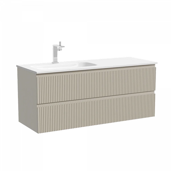 Тумба подвесная SANCOS Snob R левая 1195х445х500, c двумя ящиками оснащенными доводчиками, Beige Sof